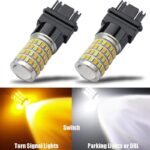 2 Pcs 3157 Super Bright LED Turn Signal Light Bulbs White/Amber 12V 5W