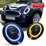 LED Headlight Upgrade Modified Full Head Lamp For BMW Mini R50 2001-2007 Turn Signals Daytime Running Lights