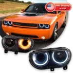 Car Lights For Dodge challenger Headlight 2008-2014 LED Projetor head Lamp Daytime Running Light Automotive Accessories