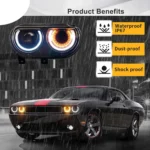 Car Lights For Dodge challenger Headlight 2008-2014 LED Projetor head Lamp Daytime Running Light Automotive Accessories - Image 5