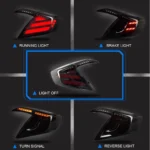 For Honda Civic 10th Gen Rear Tail Lamps Car Accessories LED Lights Tail Light Assembly DRL Sequential Turn Signal Brake Lamp - Image 5