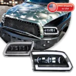 Car Lights For Dodge Ram 1500 2500 2009-2018 Headlight LED Projetor head Lamp Daytime Running Light Automotive Accessories