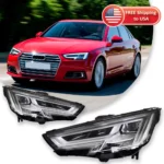 New LED Headlight Upgrade Modified Full Head Lamp For Audi A4 2017-2020 Turn Signals Daytime Running Lights