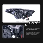 LED Projector Headlight Assembly For Hyundai Elantra 2012-2017 Headlamps Red Demon Eyes Daytime Running Light - Image 4
