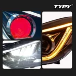 LED Projector Headlight Assembly For Hyundai Elantra 2012-2017 Headlamps Red Demon Eyes Daytime Running Light - Image 5