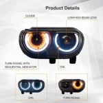 Car Lights For Dodge challenger Headlight 2008-2014 LED Projetor head Lamp Daytime Running Light Automotive Accessories - Image 2