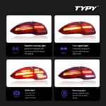 Car Tail Lights For Porsche Cayenne 2011-2014 LED Car Tail Lamps Daytime Running Lights Dynamic Turn Signals - Image 3