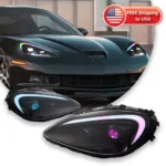 Car Lights For Corvette C6 RGB 2005-2013 Headlight LED Projetor head Lamp Daytime Running Light Automotive Accessories