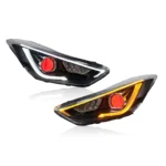 LED Projector Headlight Assembly For Hyundai Elantra 2012-2017 Headlamps Red Demon Eyes Daytime Running Light - Image 6