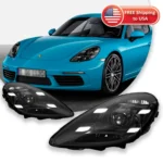 Car Lights For Porsche 718 Cayman Headlights Boxster 2016-2023 Upgrade New Style LED PLDS Lasers Head Lamps 2 PCS Plug and Play