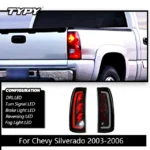 Car LED Tail Lights Assembly for 2003 - 2006 Silverado 1500 2500 3500 Brake Light Reversing Turn Signals Lights Tail Lights - Image 5
