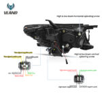 18-Present Toyota Land Cruiser Prado 4th Gen (GDJ150) Facelift JDM Dual Beam Projector Headlights Black - Image 9