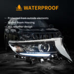 18-Present Toyota Land Cruiser Prado 4th Gen (GDJ150) Facelift JDM Dual Beam Projector Headlights Black - Image 10