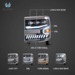16-18 Chevrolet Silverado 1500 4th Gen Facelift  LED Dual Beam Projector Headlights Black - Image 5