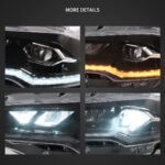 18-24 Ford Mustang 6th Gen Facelifted  LED Dual Beam Projector HeadLights Black - Image 5
