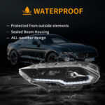 18-24 Ford Mustang 6th Gen Facelifted  LED Dual Beam Projector HeadLights Black - Image 10