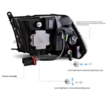 09-18 Dodge Ram 1500 2500 3500 HeadLights Full LED Black - Image 7