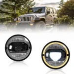 07-17 Jeep Wrangler JK 7Inches LED Dual Beam Projector Headlights With Amber Turn Signal