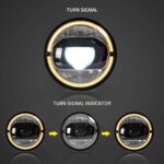 07-17 Jeep Wrangler JK 7Inches LED Dual Beam Projector Headlights With Amber Turn Signal - Image 4