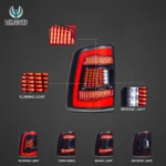 09-18 Dodge Ram 1500/2500/3500  II LED Tail Lights With Red Turn Signal - Image 2