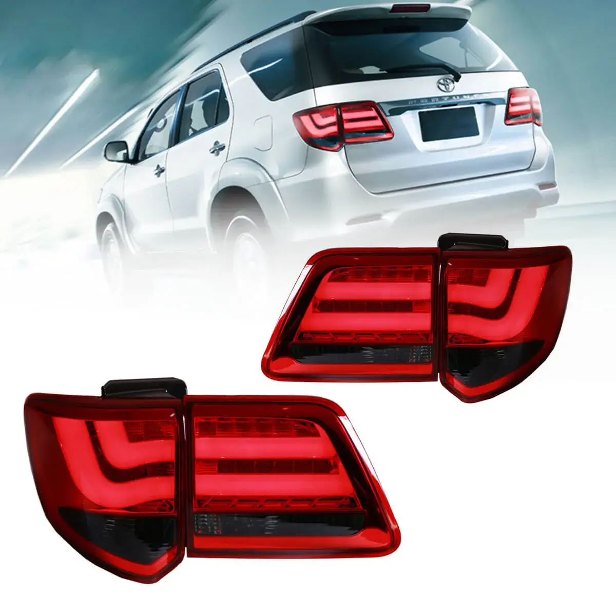 Vland-tail-lights-for-12-15-Toyota-Fortuner-YAB-FOR-0184A-RS.webp 11-15 Toyota Fortuner 1th Gen (KUN60) LED Tail Lights with Amber Turn Signal - Image 1