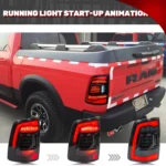LED Tail Lights for Dodge Ram 2009-2018 1500 2500 3500 4th Gen Dynamic Animation Sequential Turn Signal Rear Lamps Assembly - Image 4