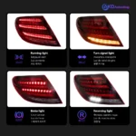 Car Styling Tail Lamp for Benz W204 Tail Lights 2007-2013 Maybach Style LED DRL Turn Signal Brake Reverse Auto Accessories - Image 3