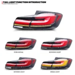 LED Tail Lights for BMW 5-Series 2011-2016 F10 M5 Dynamic Animation Sequential Turn Signal Rear Lamps Assembly - Image 4