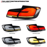 LED Tail Lights for BMW 5-Series F10 M5 2011-2016 Dynamic Animation Sequential Turn Signal Rear Lamps Assembly - Image 3