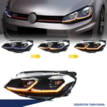 LED Headlights for Volkswagen VW Golf 7 MK7 VII 2013-2017 Sequential Turn Signal Front Lamps Assembly Not Fit GTI & Xenon Model - Image 3