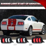 LED Tail Lights for Ford Mustang S-197 2005-2009 Dynamic Animation Sequential Turn Signal Rear Lamps - Image 4