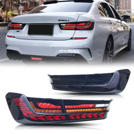 LED GTS Tail Lights for BMW 3-Series G20 G80 M3 Saloon 2019-2024 Start-up Animation Sequential Turn Signal Rear Lamps Assembly