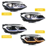 LED Headlights for Volkswagen VW Golf 7 MK7 VII 2013-2017 Sequential Turn Signal Front Lamps Assembly Not Fit GTI & Xenon Model - Image 4