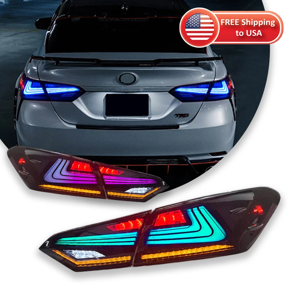 S8d3774e26c0c4858ab7c20a54a1809533.webp Car RGB Tail Lights For Toyota Camry 2018-2023 RGB Car Tail Lamps Daytime Running Lights Dynamic Turn Signals - Image 1