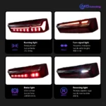 Car Lights for Audi A6 LED Tail Light 2012-2016 A6 C7 Tail Lamp C8 Design DRL Dynamic Signal Brake Reverse Auto Accessories - Image 3