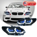 Head Lamp for BMW E92 E93 LED Headlight 2006-2012 Headlights 330I 335I DRL Turn Signal High Beam Angel Eye Projector Lens