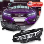 Car Light For Honda 10th Civic Headlight Hatchback 2016-2020 LED Projetor head Lamp Daytime Running Light Auto Accessories