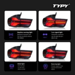 Car LED Taillight For BMW X5 E70 2007-2013 Yellow Turn Signal Upgraded To 2023 Style Taillights Plug And Play Car Accessories - Image 3