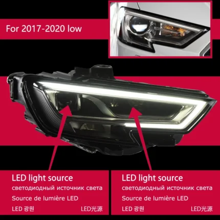 Car Lights for Audi A3 LED Headlight 2013-2019 A3 8V Head Lamp Projector Lens DRL Front Automotive Accessories