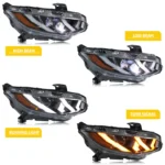 LED Headlights for Honda Civic 2016-2021 10th Gen FK Sedan Hatchback Type-R Start-up Animation Sequential Signal (Unpainted) - Image 2