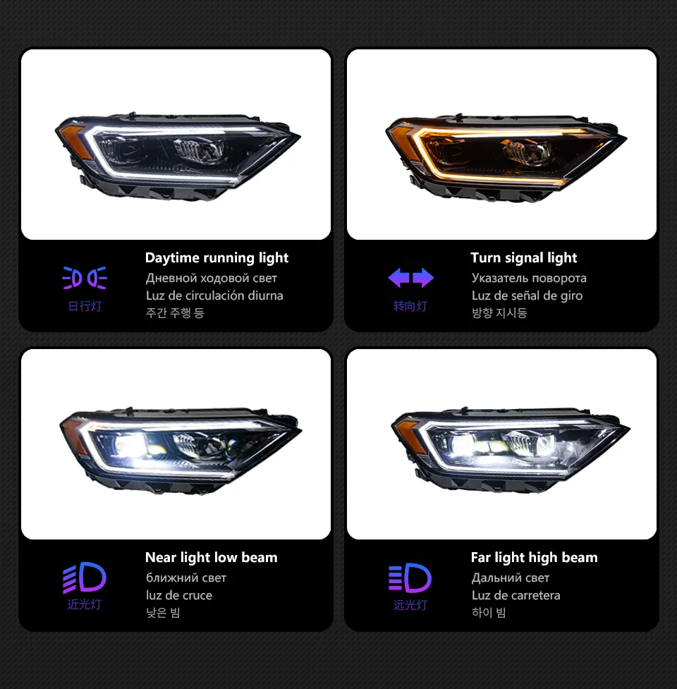 Car Headlights Assembly for VW Jetta Sagitar 20 19-20 22 Jetta mk7 LED Headlight Design Led DRL Hid Bi Xenon Headlight