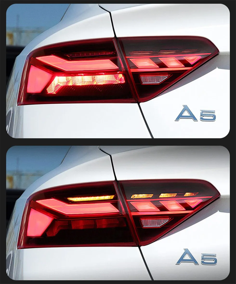LED Taillight Assembly For Audi A5 20 08-20 16 S5 Rear Reverse Tail Light Flow Steering Turn Brakes Car Lamp