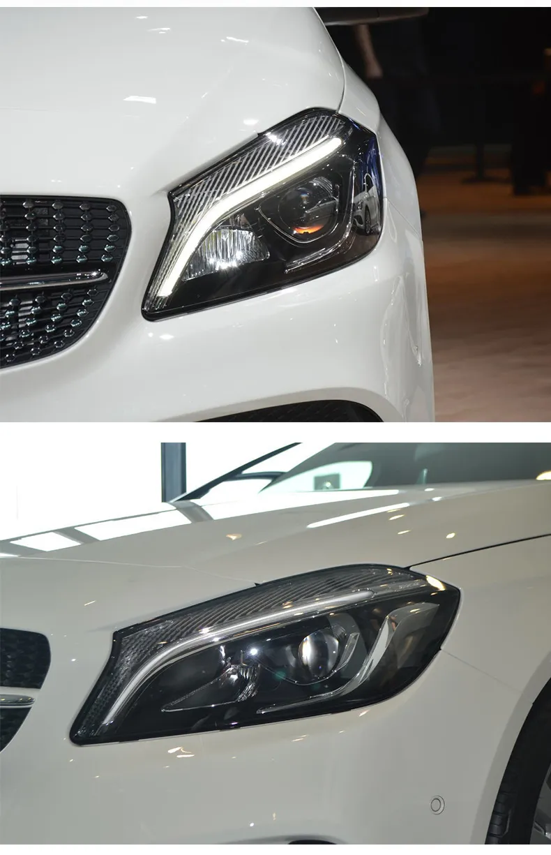 Car Head Lights For Benz W176 Headlamp Replacement 20 13-20 18 A45 A180 A200 LED High Beam Driving Lights DRL Turn Signal Headlights