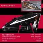 Car Styling Front Lights For Lexus IS IS250 IS300 350 2006-2012 Upgrade LED Headlamp High Beam Daytime Headlight - Image 6