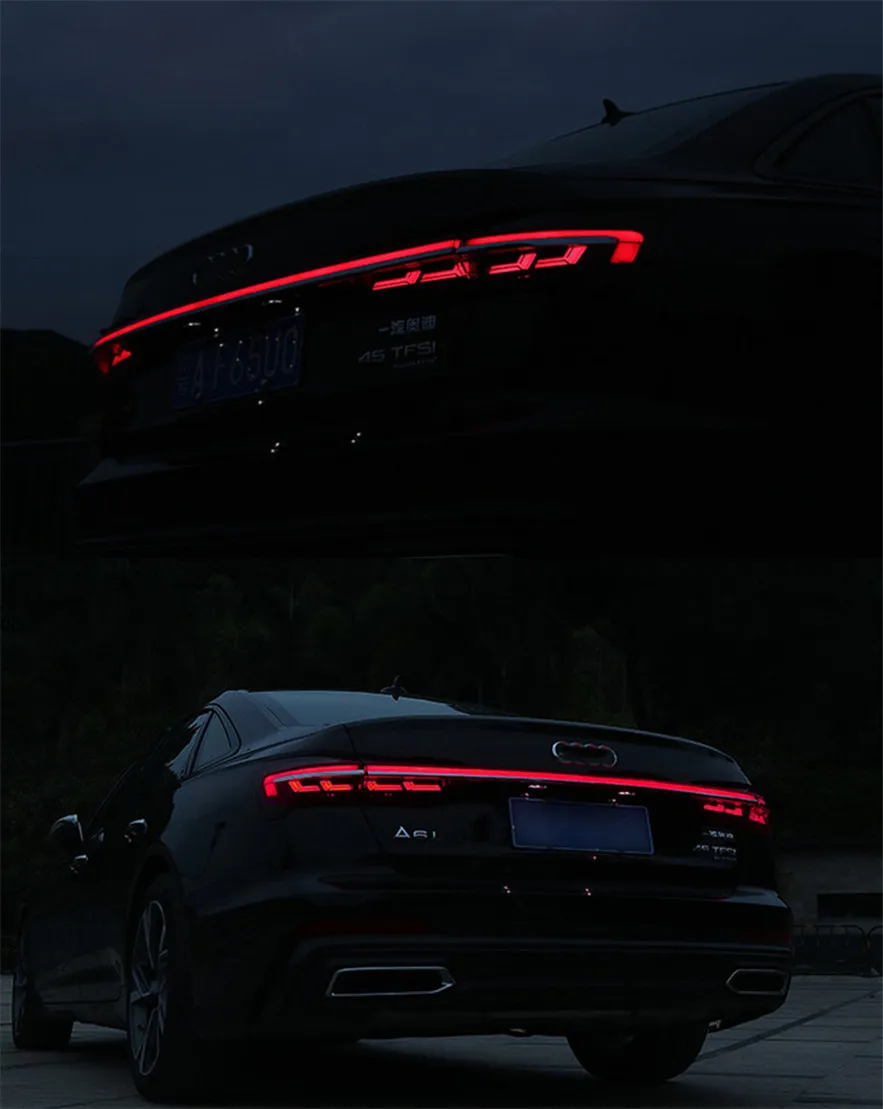 Taillights For A6 C8 20 19-20 22 Upgrade A8 Style Through Streamer Tail Lamp Brake LED Turn Signal Rear Taillight