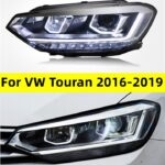 For VW Touran 20 16-20 19 Headlight Assembly Upgrade LED Lens Headlight Daytime Running Light Dual lens High Beam