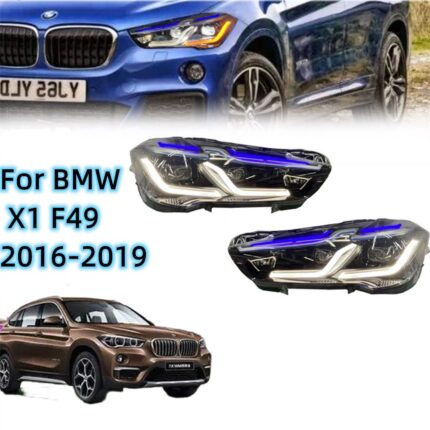 Car Head Lights Assembly for BMW X1 F49 20 16-20 19 Blue Laser Headlights LED Dual L Beam Running Headlights