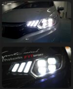 Car Headlights For Honda Fit GK5 Headlights Jazz 14-20 Mustang Styling LED Daytime Lights Dual Projector DRL Front Lamp - Image 5