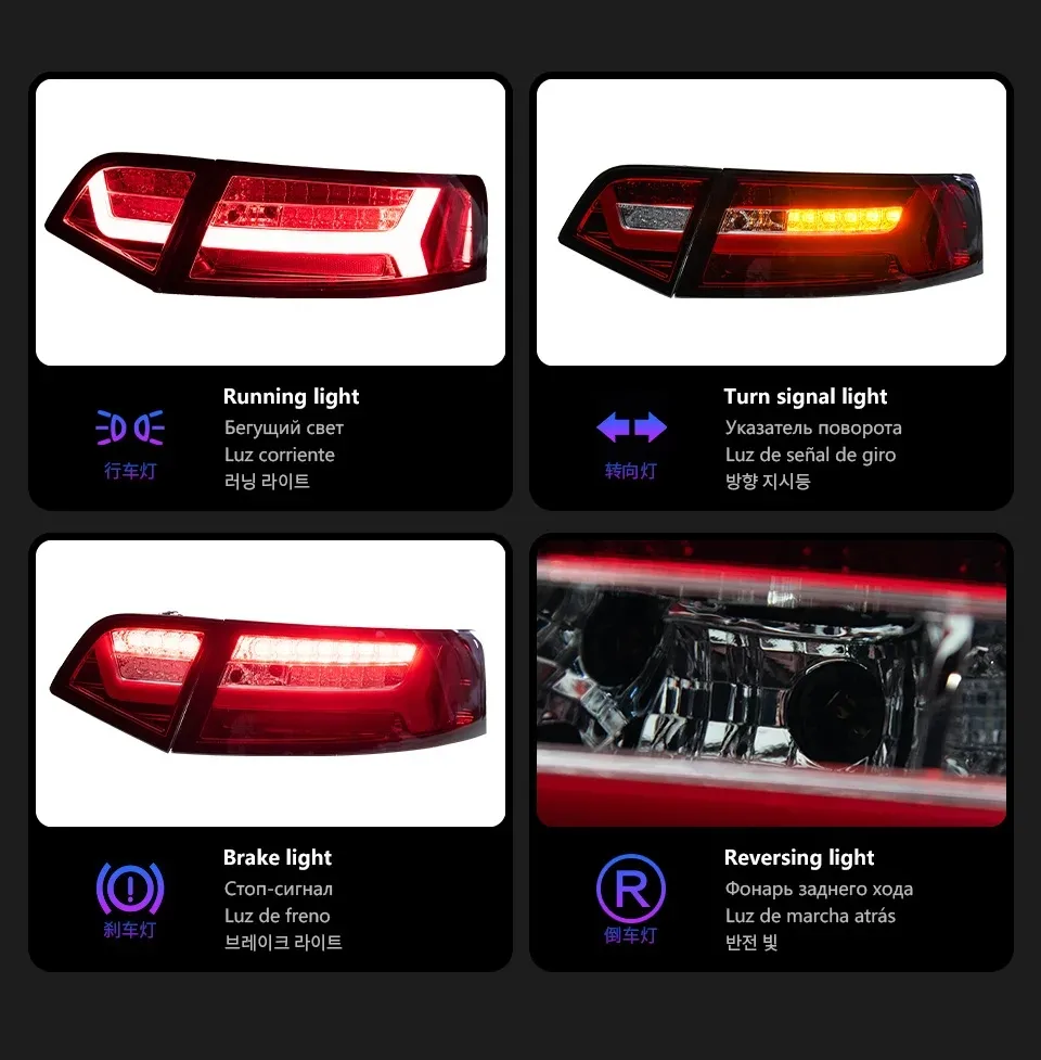 Car Modified Taillight For AUDI A6 C6 2008-2012 C7 Styling LED Running Lights Sequential Signal Rear Brake Taillights