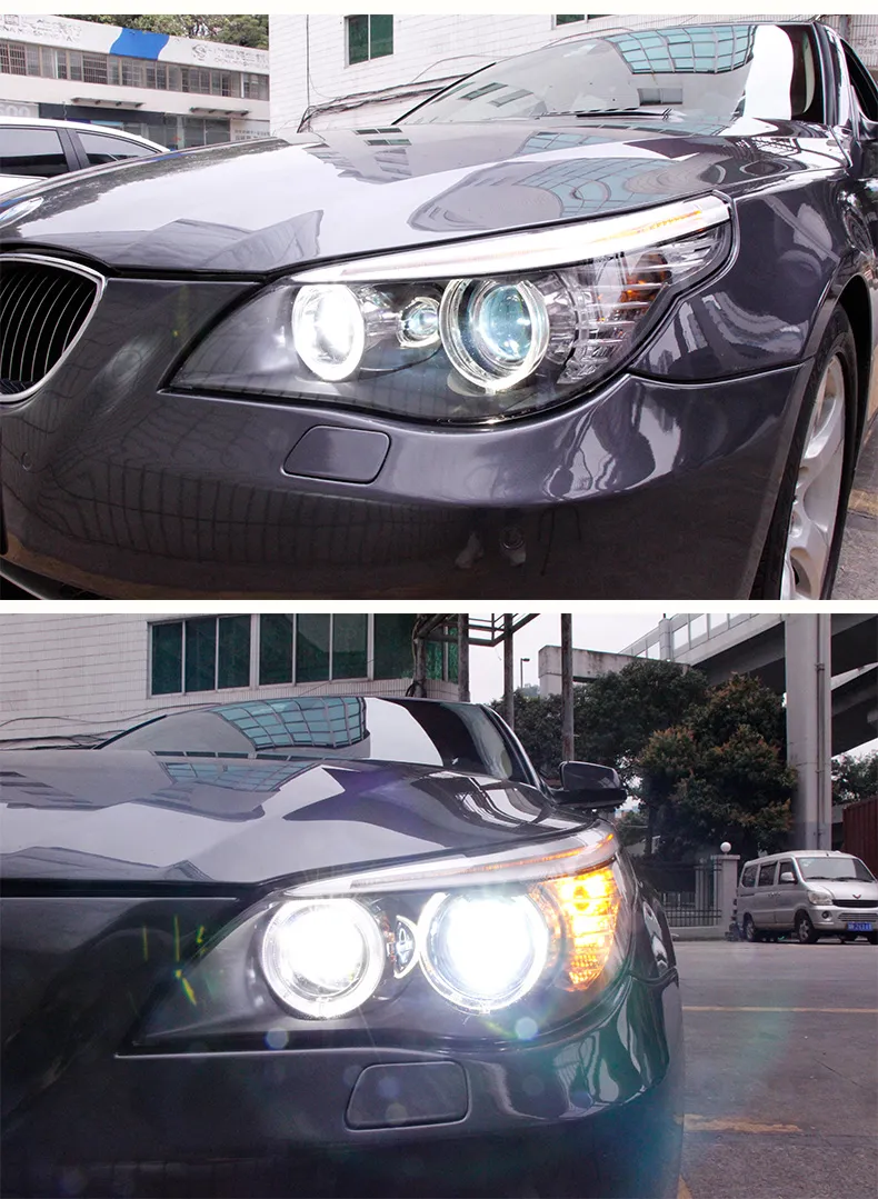 For Car BMW E60 Head Lamp 20 03-20 10 Car Accessory Fog Light Day Running Light DRL H7 LED Bi Xenon Bulb 520i 523i 530i Headlights